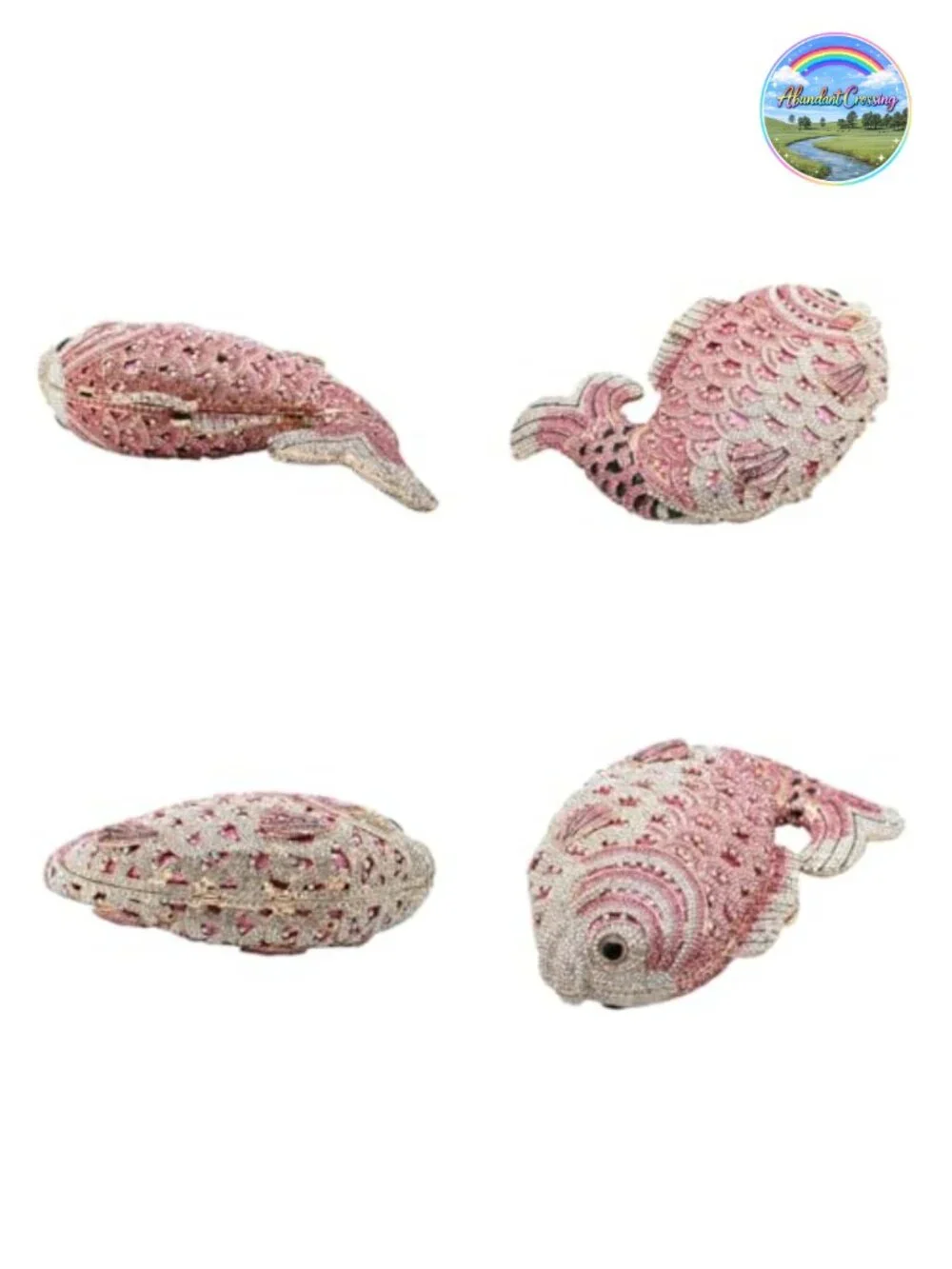 Luxury Rhinestone Fish Clutch - Sparkling Evening Bag for Weddings & Parties